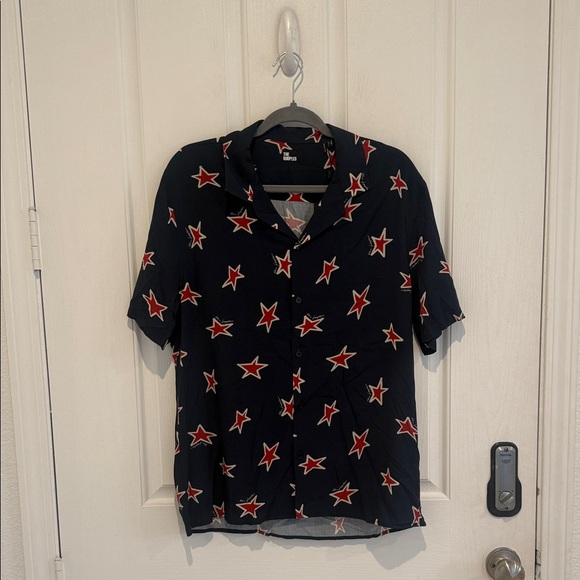 The Kooples Star Print Regular Fit Camp Shirt - Picture 2 of 9